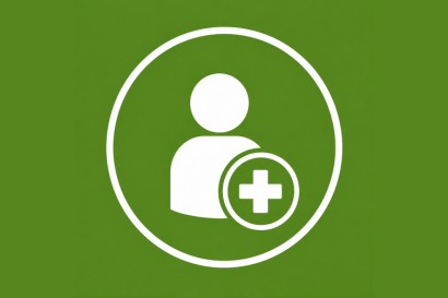 Icon Patientenportal auf grünem Hintergrund